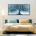 thumbnail image 3 of HFDF Navy Blue Canvas Wall Art - Blue and Gold Nature Wall Decor, Tree of Life for Bedroom Wall Art, Large Pictures for Living Room, Office, or Bedroom,Landscape Artwork 20x16inch Framed, 3 of 6