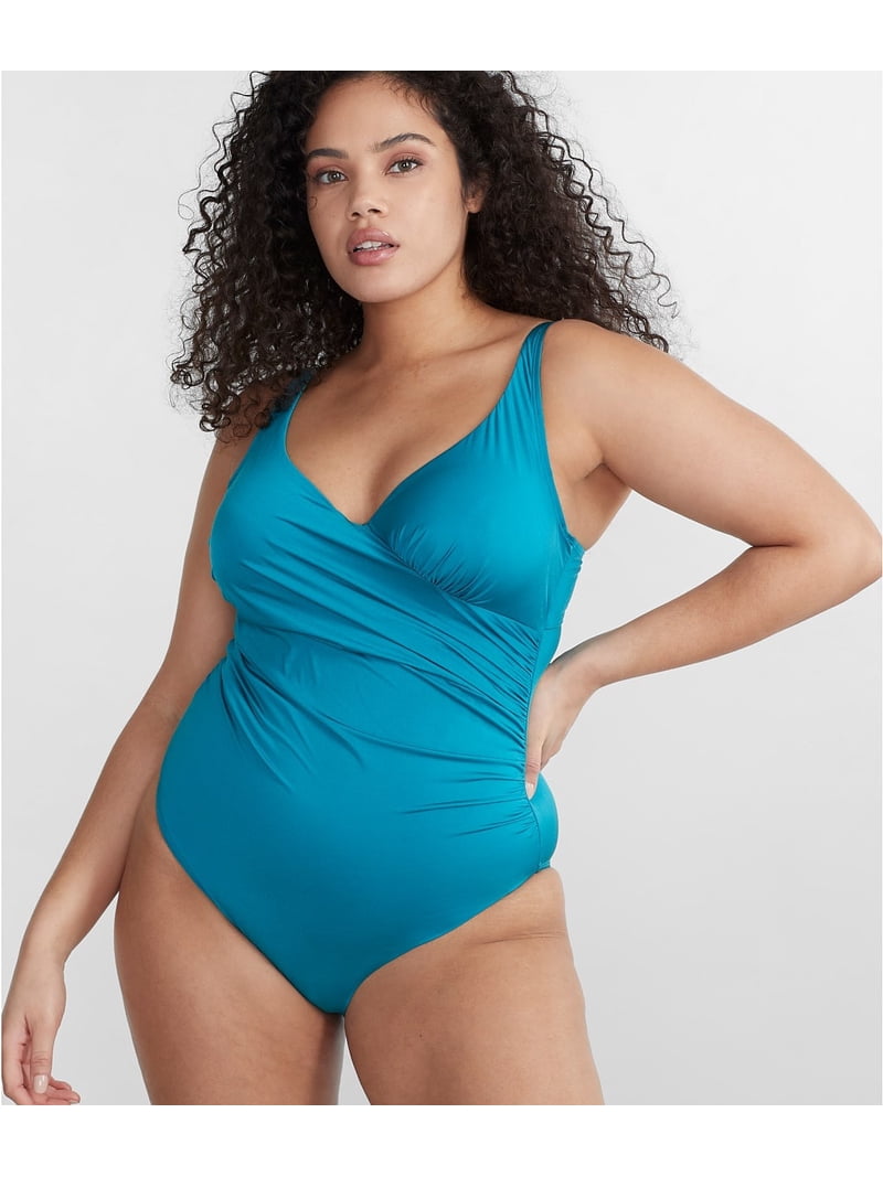 Panache TEAL Mykonos Wrap Underwire One-Piece Swimsuit, US 32J, UK