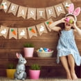 thumbnail image 6 of 2pcs Easter and Rabbit Burlap Banner, Easter Bunny Carrot Hanging Bunting Garland for Easter Decorations, Spring Themed Party Favors Supplies, Happy Easter Day Home Decor for Mantle Fireplace, 6 of 8