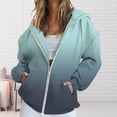 thumbnail image 2 of Womens Jacket, Yigetop Women's Fall Jacket Oversized Pocket Sweatshirt Casual Clothing Zipper Track Jacket Solid Color Long Sleeve Tops Zip Up Jacket Grey XL, 2 of 5