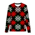 thumbnail image 4 of Conjuntos de blusas y camisas de cuello redondo y manga larga con estampado navideño para niños Camisa de manga larga con cuello redondo y cintura elástica Pantalones largos Conjunto de traje de casa, 4 of 6