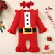 thumbnail image 3 of Diente De León-0-18 Meses Bebé Niñas Traje De Navidad Manga Larga Volantes Santa Claus/Patrón De Impresión Mono + Diadema, 3 of 4
