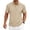 Khaki, variant on Men Polo Shirts Solid Color Summer Casual Knit Short Sleeve Button Down with Pattern Business Collar Breathable Golf Shirts for Men Black L