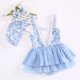 thumbnail image 4 of Traje de baño para niñas pequeñas, ropa de flores para niños, traje de baño para niños con volantes de encaje, traje de baño de una pieza con estampado de estilo coreano para niños, 4 of 5