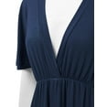thumbnail image 3 of Made by Johnny Women's Airy Short Sleeve Kimono Style Deep V Neck Dress Top S-3XL Plus Size XXL NAVY, 3 of 3