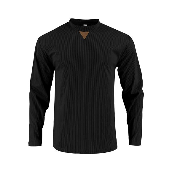 Diufon Mens Thermal Long Sleeve Shirt Corduroy Plus Size Crewneck Loose Tops Fall Fashion Winter Warm Clothes