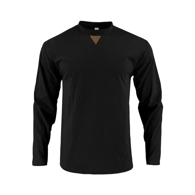 Qtocio Chandails pour Hommes Décontractés, Couleur Unie en Velours Côtelé, Col Rond, Manches Longues, Chandail Chaud