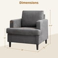 thumbnail image 3 of Qinaqin Mid-Century Accent Chair Suave &Upholstered Armchair Sofá cm de Anchoith Solid Madera Legs y Moderno Linen Fabri Gris Single Comfy Reading Chairs para de, 3 of 7