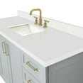 thumbnail image 5 of ARIEL 61" Grey Bathroom Vanity 1.5" Edge Pure White Quartz Countertop & Splash, Rectangular Sink, 2 Soft Closing Doors, 9 Full Extension Dovetail Drawers, Brushed Nickel, 5 of 9