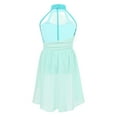 thumbnail image 2 of TSSOE Girls Halter Cutout Back Gymnastics Leotard Wrap Chiffon Skirts for Ballet/Lyrical Dance/Ice Mint Green 10, 2 of 7