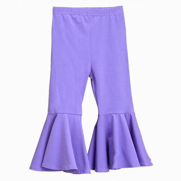 JUMEYU Girls School Uniform Pants Tween Girls Straight Pants School Uniform Stretchy Leggings Size 6-7 (Light Purple,6-7 Years)