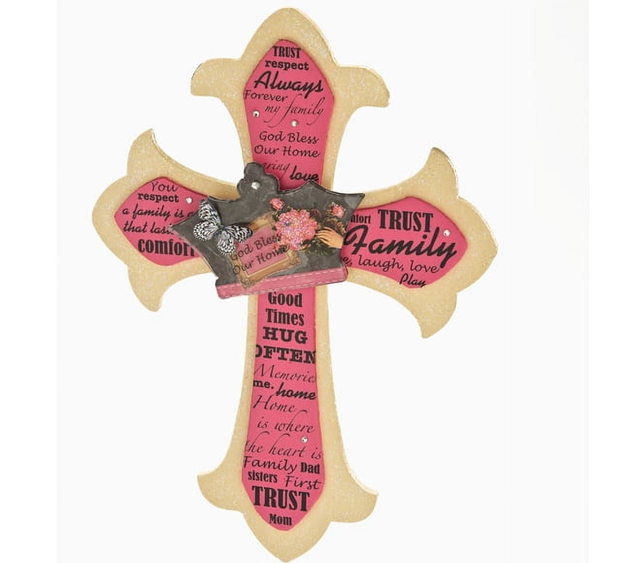 (3 pack) Plaid Unpainted Wood Surface, Large Fleur De Lis Cross Shape, 1 Piece
