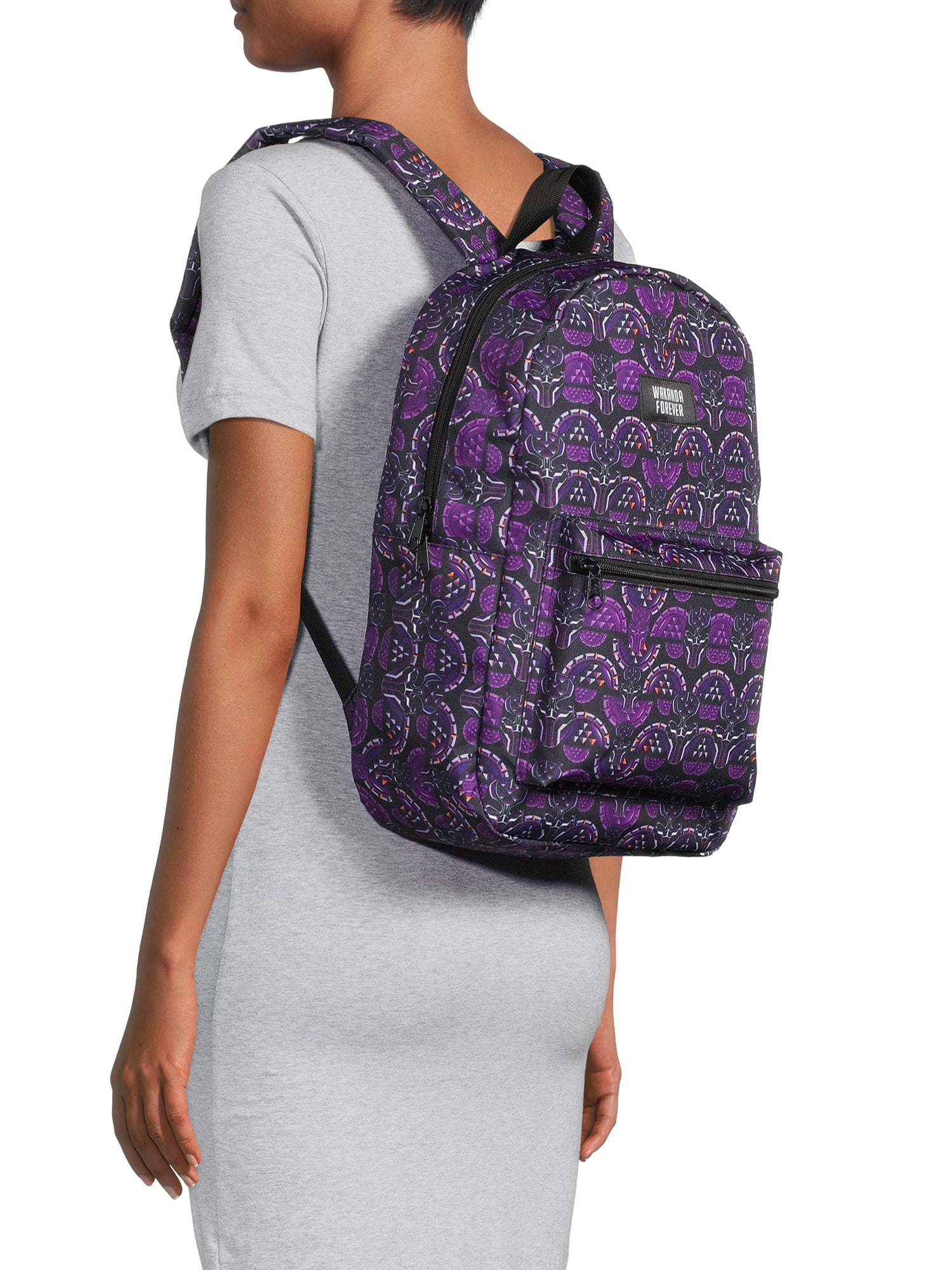 Black Panther Unisex Backpack with Laptop Sleeve Purple Black
