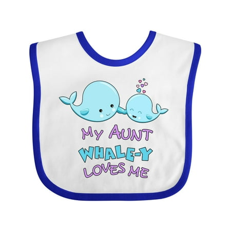 

Inktastic My Aunt Whale-y Loves Me Gift Baby Boy or Baby Girl Bib