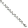 thumbnail image 2 of Primal Silver Sterling Silver Rhodium-plated 7-8mm Grey Freshwater Cultured Pearl Bracelet, 2 of 6