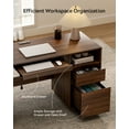 thumbnail image 3 of EYYTHUNG 59" Farmhouse Computer Desk, Wide Home Executive Desk with File Drawer & Open Storage & Power Outlet, Wooden Office Desk, Brown, 3 of 8