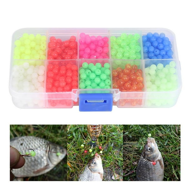 LYUMO 1000pcs/Box Plastic Round Beads Fishing Tackle Lures Tools