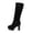 Black, variant on Viluyesy Knee High Boots for Women Fashion Chunky Heel Platform Faux Suede Side Zipper Buckle Dressy Comfortable Shoes Black Size 8.5