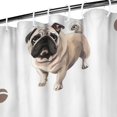thumbnail image 3 of Pug and Footprint Shower Curtain 36"x72" ,Bathroom Decorative Shower Curtains Set with 12 Hooks,Modern Waterproof Washable Shower Curtain, 3 of 6