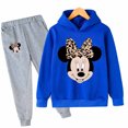 thumbnail image 3 of Conjunto de 2 piezas de sudadera con capucha y pantalones largos de manga larga con estampado de Mickey y Minnie Mouse para niñas, ropa deportiva informal para niñas, 3 of 5