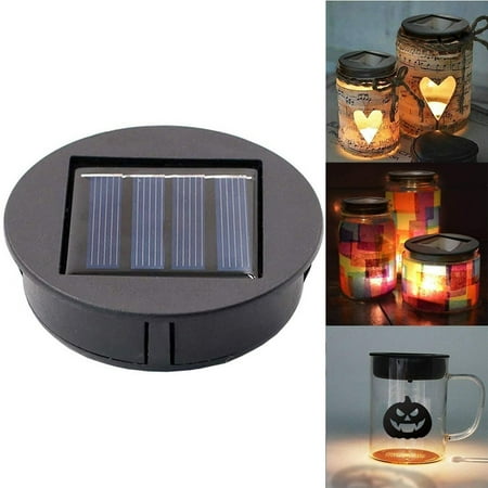 

Goodhd Set of 2 Solar Lights Replacement Top with LED Bulbs Solar Panel Lantern Lid Lig