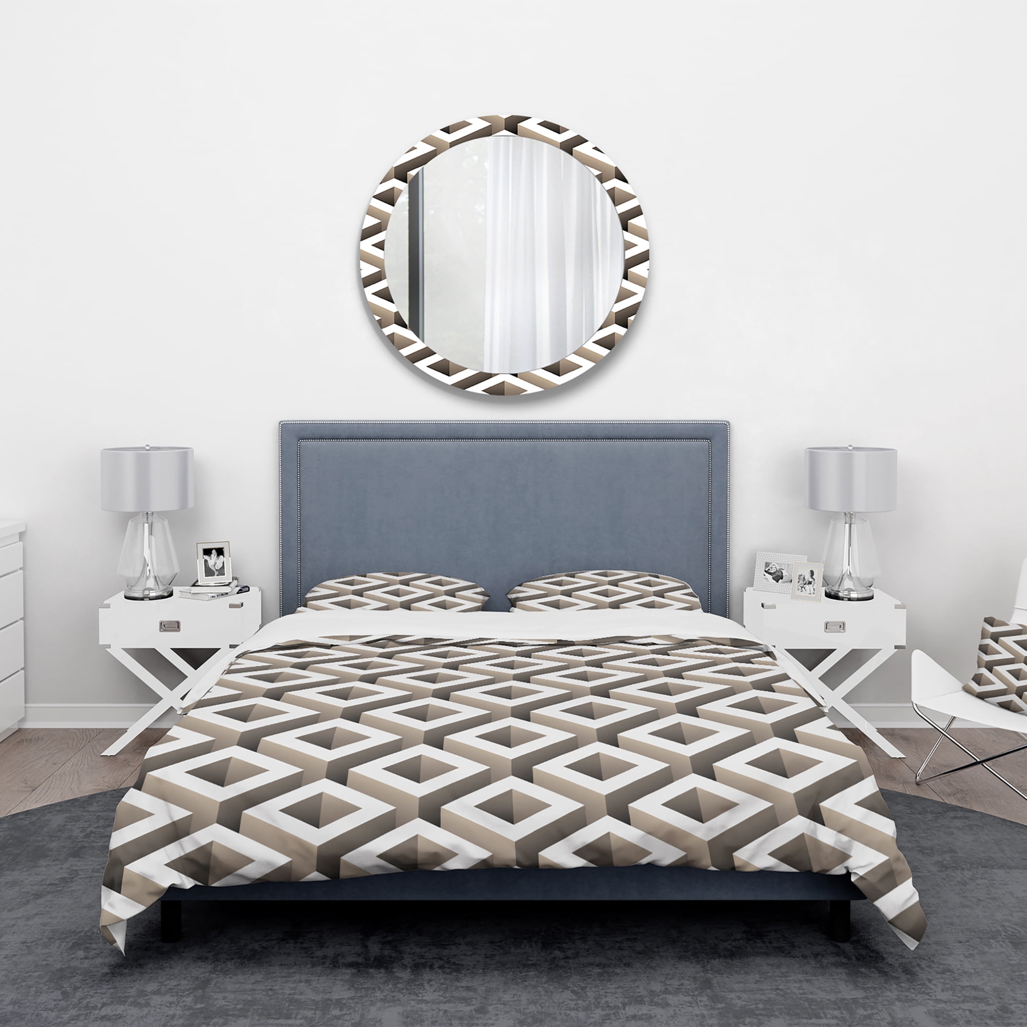 Designart 'Boxes Illustration' Scandinavian Duvet Cover Set