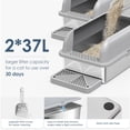 thumbnail image 2 of Caja de arena Suzzipaws XL de acero inoxidable, paquete de 2, 2 of 6