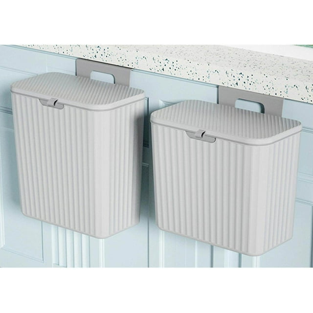 Langgg Mountable Indoor Compost Bucket Garbage Container Stable for Bedroom Kitchen Gray 7L