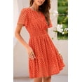 thumbnail image 4 of Vestido PRETTYGARDEN Verano 2025 Escote en V Encaje Naranja XXL, 4 of 8