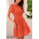 thumbnail image 4 of Vestido PRETTYGARDEN Verano 2025 Escote en V Encaje Naranja XXL, 4 of 8