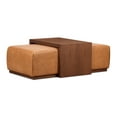 thumbnail image 1 of Poly and Bark Jarmo Leather Ottoman with Walnut Table, 1 of 10