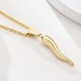 thumbnail image 4 of VnoxItalian Horn Necklace for Women, Gold Horn Necklace Stainless Steel, Cornicello Necklace for Men, 4 of 8
