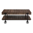 thumbnail image 3 of Furniture of America Acres Wood Dark Walnut 3-Piece Coffee Table Set with Wheels, 3 of 20