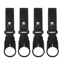 4-Pack Water Bottle Clips, 5.5" Portable Water Bottle Ring Holder Hanging Buckle Clip for Backpack Belt, Nylon Webbing Strap for Outdoor/Hiking/Mountaineering [Black]