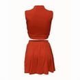 thumbnail image 2 of ZOELNIC Women's 2 Piece Outfits Skirt Sets Summer Sleeveless Crop Top Pleated Short Mini Skirt, XL, 2 of 4