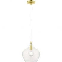 1 Light Pendant in Transitional Style-17 inches Tall and 9.75 inches Wide-Satin Brass/Polished Brass Finish Bailey Street Home 218-Bel-4829354