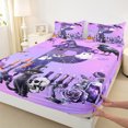 thumbnail image 2 of Homewish Spooky Alphabet Print Bed Sheets,Happy Halloween Letter P Design Full Size Sheets,4 Pieces,1 Flat Sheet,1 Fitted Sheet and 2 Pillowcases, 2 of 6