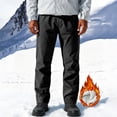 thumbnail image 5 of WIZUTIZ Men's Fleece Lined Hiking Pants Waterproof Polyester Shell Elastic Drawstring Waist Relaxed Fit Winter Outdoor Cargo, 5 of 8