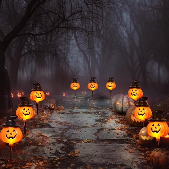 Solar Powered Jack-O-Lantern String Lights 8 Modes for Halloween Outdoor Decor