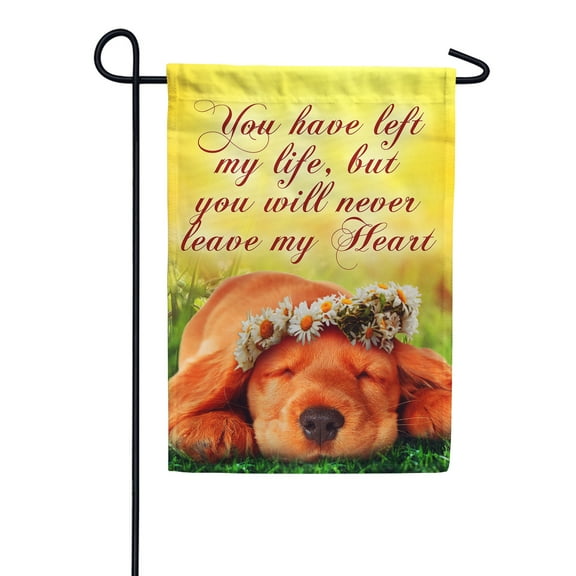 America Forever Pet Memorial Garden Flag - Always In My Heart, Dog Memorial Lost Pet Dog Bereavement Remembrance - Double Sided Seasonal Yard Outdoor Decorative Flag - 12.5" x 18"