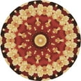thumbnail image 1 of Ahgly Company Machine Washable Indoor Round Transitional Orange Area Rugs, 4' Round, 1 of 7