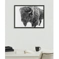 thumbnail image 6 of Kate and Laurel Sylvie Bison in Snow Black and White Framed Canvas Wall Art by Amy Peterson Art Studio, 18x24 Gray, Modern Animal Portrait Art for Wall, 6 of 7