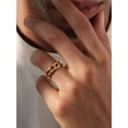 thumbnail image 5 of ChainsProMax Gold Plated Ring Men Cuban Link Chain Ring Size 11 Stainless Steel Rings Gift, 5 of 7