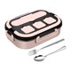 thumbnail image 2 of Contenedores de comida de acero inoxidable Fiambrera Bento de metal a prueba de con asa para niños y adultos para almuerzos escolares de trabajo Rosado Soledad contenedor de almuerzo, 2 of 10