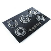 Fetcoi, 30Gas Cooktop 5 Burners Gas Stove Cooktop Tempered Glass Cooktop Gas Hob For Kitchen