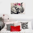 thumbnail image 5 of Orinice Elephant Flower Crown Fine Art Aesthetic Poster & Print Wall Painting for Home Decor Canvas Print Living Room Bedroom Office Wall Decor 16x12in, 5 of 6