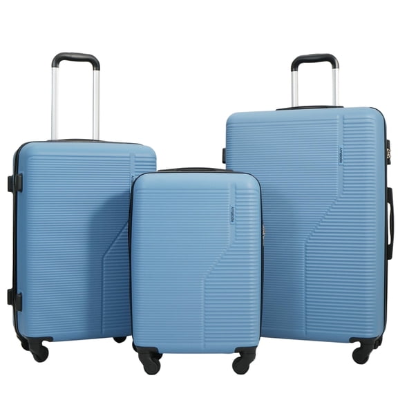 Travelhouse 3-Piece Hardside Luggage Set - Lightweight Spinner Suitcase with TSA Lock (20in/24in/28in),Light blue
