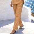 thumbnail image 5 of TaTaai Two Piece Casual Sets for Women V-Neck Button Front Top Long Pants with Pockets Drawstring Waist Loose Summer Outfits, 5 of 6
