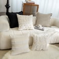 thumbnail image 5 of Boho Throw Pillow Covers 18 X 18 Inch Textured Neutral Throw Pillow Covers Decorative Throw Pillows for Couch Bed Sofa Farmhouse Accent Pillow Covers for Living Room Bedroom, 5 of 5
