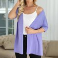 thumbnail image 3 of Mgmyaa Women's Short Sleeve Cardigan Solid Half Sleeve Casual Loose Shirt Tops Soft Outwear, 3 of 6